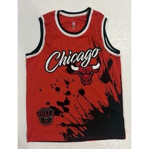 UNK Chicago Bulls T Shirt Jersey NBA Basketball Tee All Over Print Mens Small